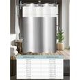 thumbnail image 6 of No Hook Cloth Fabric Shower Curtain with Snap in Liner, Grey White Waterproof Shower Curtains Set with See Through Top Window, Gray Farmhouse Modern Rustic Bath Curtains Shower 36"x78", 6 of 6