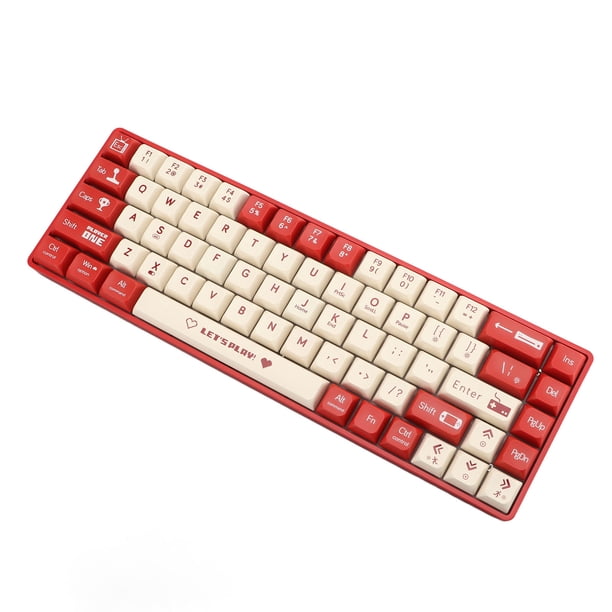 Teclado 65%, 68 Teclas Teclado Mecánnico para Juegos Con Cable 65% Mini Teclado Mecánnico Intercambible en Caliente Retroiluminaciódón Dinámica Rojo Teclado Mecánnico