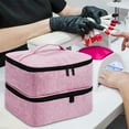 thumbnail image 6 of Toysmith Carrying Tote Bag Storage Bag Cosmetic Case Nail Polish Organizer Case,Zipper Pocket for Manicure Tools,Brushes,Essential Oil Pink, 6 of 9