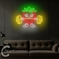 thumbnail image 3 of C-CRAFT Strawberry Lift Weight Neon Led Light Up 27 inch for Fitness Gym Fruit Shop Wall Decor, 3 of 5