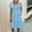 Light Blue, variant on Kmdttou Women's Short Sleeve Loose Plain Dresses Women Casual Loose Tank Dress Beach V-neck Pocket Sundress Short Sleeve Dresses