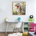 thumbnail image 3 of Stupell Industries Bohemian Enchanting T-Rex Roar Gold Floating Frame Canvas Art, 25 x 25, by Creative Studio, 3 of 8