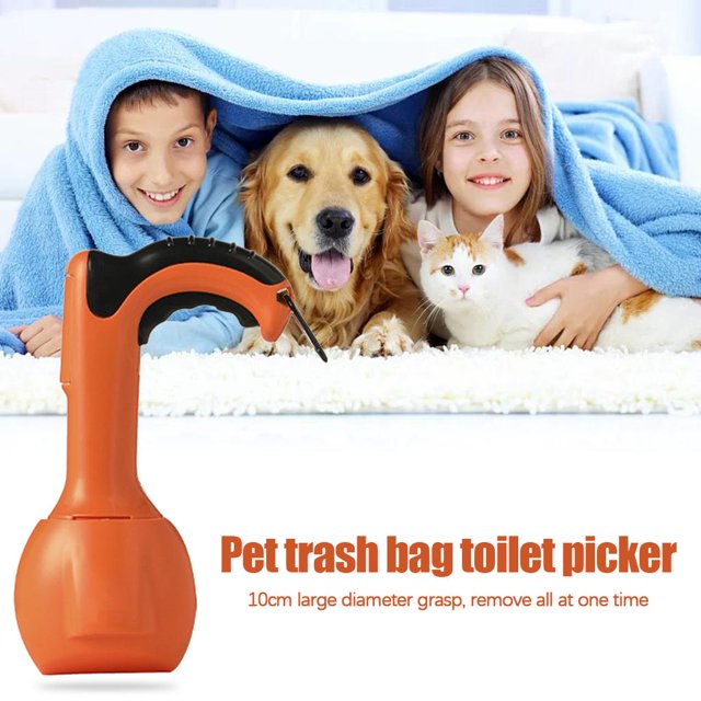 Recogedor de caca para mascotas, forma de tijeras resistentes, material ABS, pala para basura, recolector de caca todo en uno para césped, pavimento - Naranja Soledad Cuchara de aguafiestas