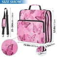 thumbnail image 3 of Water-Resistant 3-Ring Binder Organizer with Multiple Pockets Zipper Binder Bag for Office Pink Butterfly Pattern, 3 of 8
