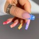 thumbnail image 3 of 24 piezas de uñas a presión, uñas postizas de ataúd mediano, uñas postizas con pegamento para mujeres y niñas, 3 of 7
