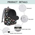thumbnail image 4 of Dinosaur and Leaf Black Pattern Backpack for School, Cute School Bag with Adjustable Shoulder Straps and Padded Back, 15.7"x11.8"x5.5", 4 of 5