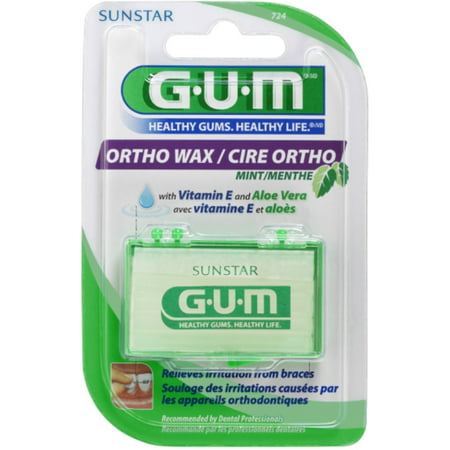 GUM Ortho Wax Mint [724], 1 ea (Best Wax For Braces)