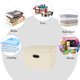 thumbnail image 3 of Paquete de 8 contenedores grandes plegables con tapas, cubos de almacenamiento de tela organizador para estantes, clóset, guardería, cestas plegables de almacenamiento con asas, cajas del, 3 of 7
