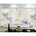 thumbnail image 4 of Papier Peint 3D Tulipe Papillon Fleurs SKU# WAL0213, 4 of 13