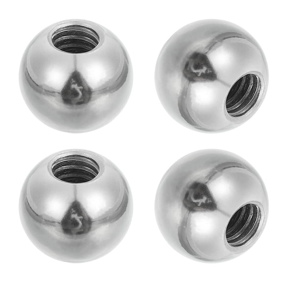 4Pcs 17mm Ball Nuts Knob, M8 UNC Female Threaded Steel  Swivel Ball Joint Adapter Converter for Super Clamp Camera Hot Shoe Mount Light Tripod Phone Holder, Silver
