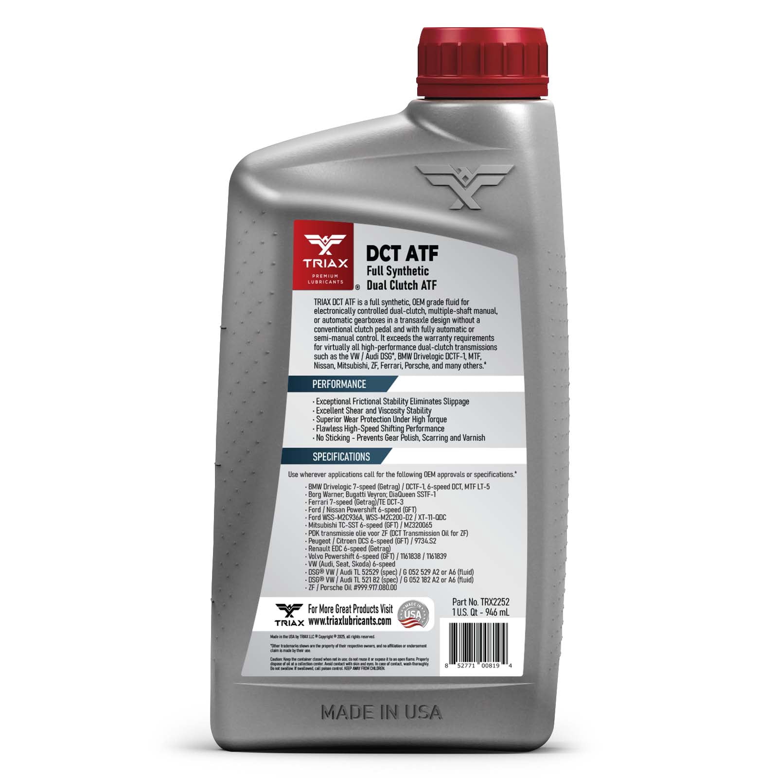 TRIAX DCT ATF Full Synthetic Dual Clutch Transmission Fluid, 1
