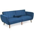 thumbnail image 1 of Gymax Canapé-Lit Moderne Futon Convertible avec Fonction d'Angle Réglable à 3 Niveaux Bleu Marine, 1 of 10