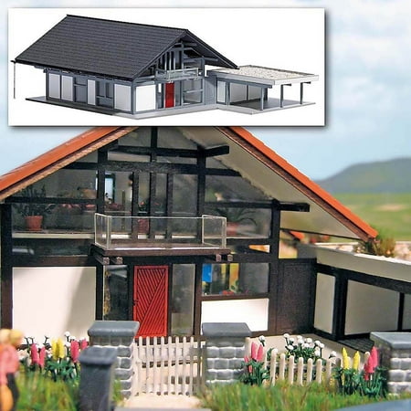 scale ho modern busch building train carport 1447 gray kit