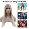 thumbnail image 6 of Unique Bargains Lace Front Wigs for Women 24" Light Golden Long Straight Hair with Wig Cap Synthetic Fibre, 6 of 7