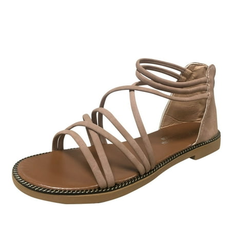 

CBGELRT Sandles Sandals With Bows for Women Size 11 Spring And Summer Fashion Women Sandals Flat Roman Style Comfortable Casual Beach Shoes Lace Up Sandals for Women