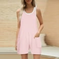 thumbnail image 2 of Maean Women's Casual Sleeveless Jumpsuit Shorts with Pockets Hollow out Breathable Wide Leg Scoop Neck Rompers, 2 of 6