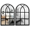 thumbnail image 2 of GHOJET 2Pcs Window Pane Wall Mirror,Arched Window Wall Mirror for Wall Decor Vintage Rustic Arched Wall Mirror Decorative Windowpane Mirror Acrylic Mirror Wall Decor with Wood Frame (10.6x16.5in）, 2 of 10