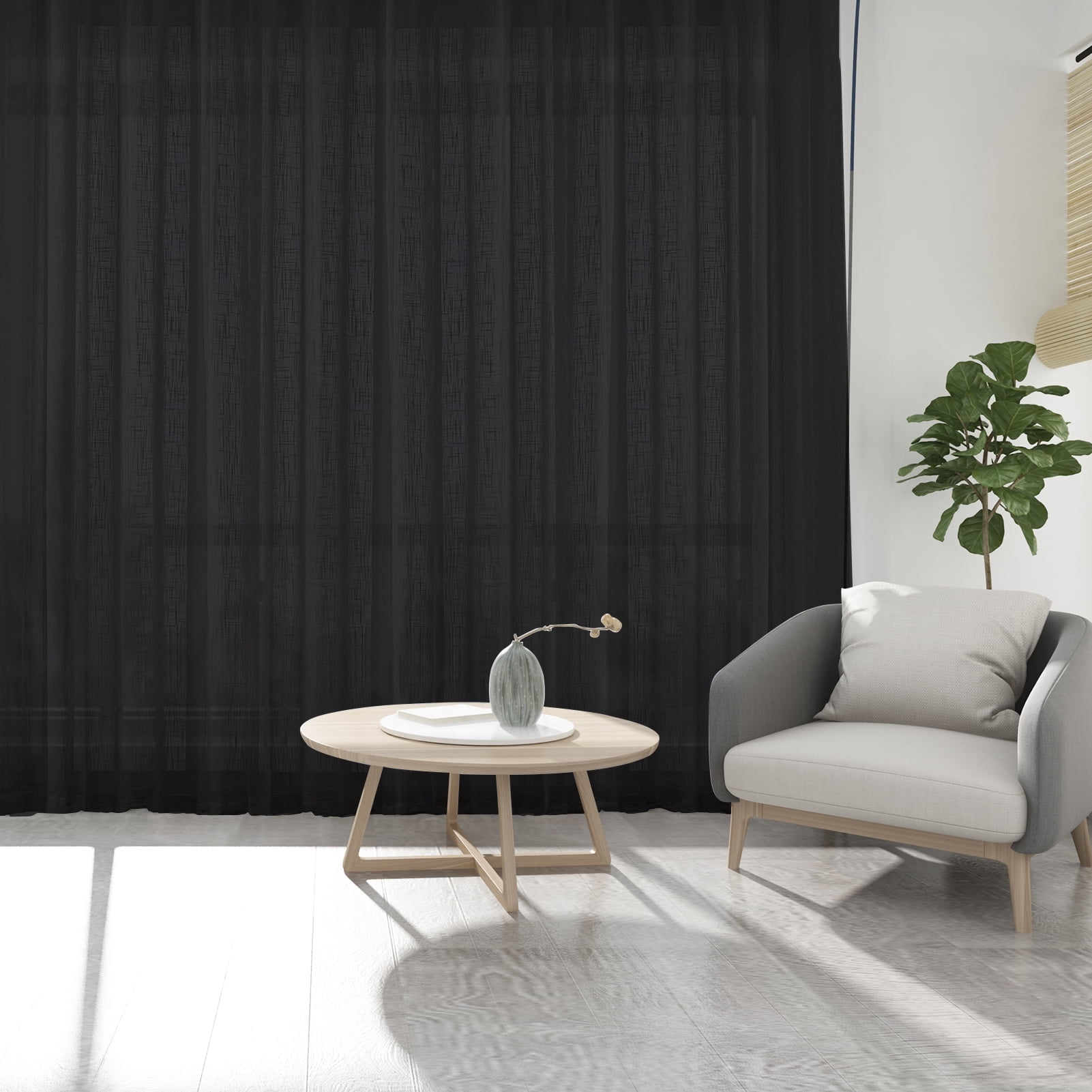Linen Curtains for Living Room 2Panel Set Rod Pocket Light Filtering Privacy Neutral Semi Sheer Flax Linen Curtains Rustic Farmhouse Boho Decor Cotton Textured Gauze Drapes 52x63 Inch