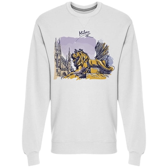 Lion Statue Sweatshirt Men -Image by Shutterstock, Male Small
