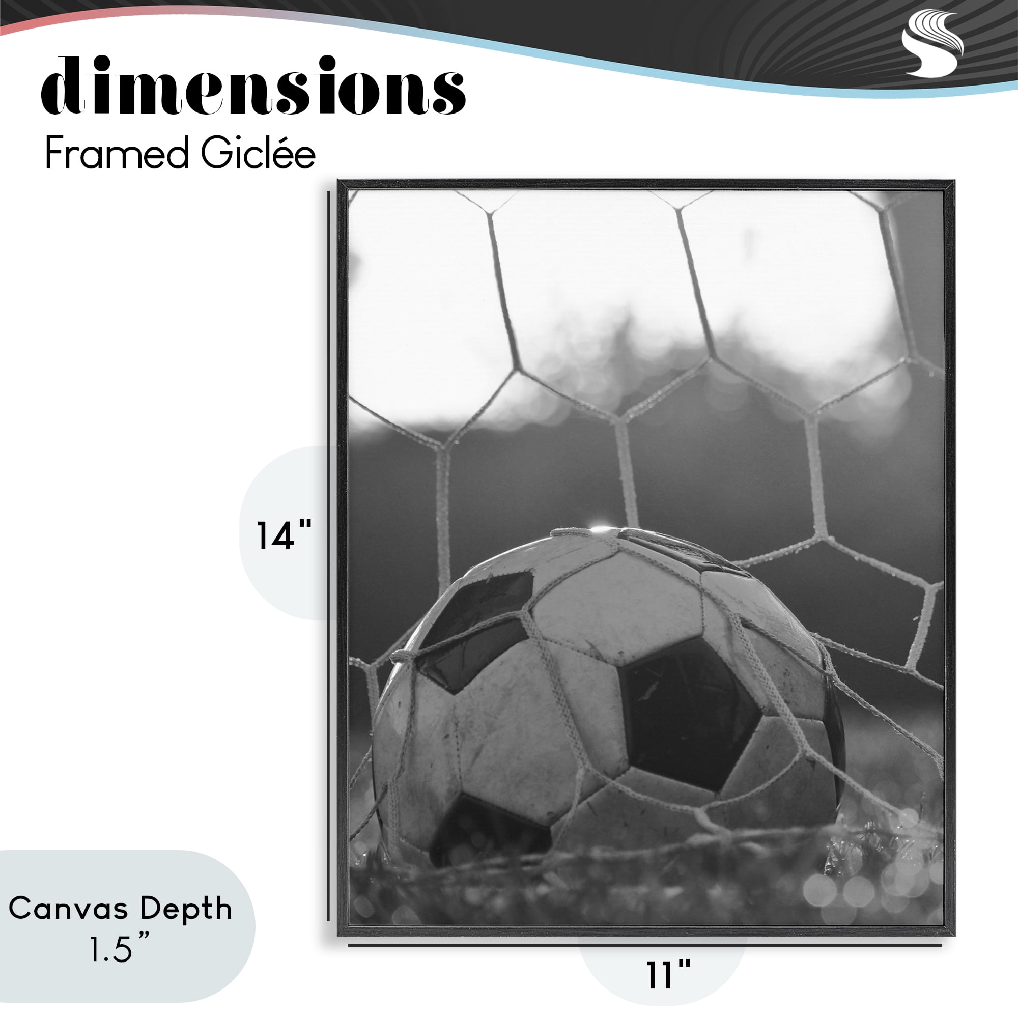 Stupell Industries Soccer Goal Score Black Framed Giclee Art, design by Marcus Prime