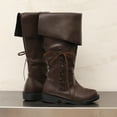 thumbnail image 6 of YLYL Women Knee High Boots Lace up Pull on Medieval Pirate Renaissance Gothic Viking Cosplay Boots, 6 of 9