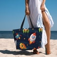 thumbnail image 6 of Xecao Spaceships and Stars for versatile beach bag for women includes zipper pockets and waterproof material, ideal for vacations and adventures., 6 of 7