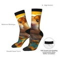 thumbnail image 4 of Rateoe Hawaiian Style Guinea Pig for Women Casual Calf Socks - Cute Crew Socks - Thin Soft Above Ankle Socks Size 5-11, 4 of 6