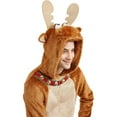 thumbnail image 3 of Christmas Mens Union Suit Zip-Up Onesie Pajama, Bunny, Yeti, or Moose, Brown, Size: XL, 3 of 7