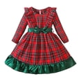 thumbnail image 1 of Splozh Robe de Noël pour Tout-Petit Bébé Fille, Nouvelle Robe à Carreaux de Noël pour Filles, Rouge, 1-2 Ans, Printemps et Automne, 1 of 6
