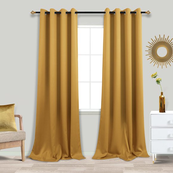 Cortinas KOUFALL Christmas Gold Luxury Blackout 275 cm, 2 unidades