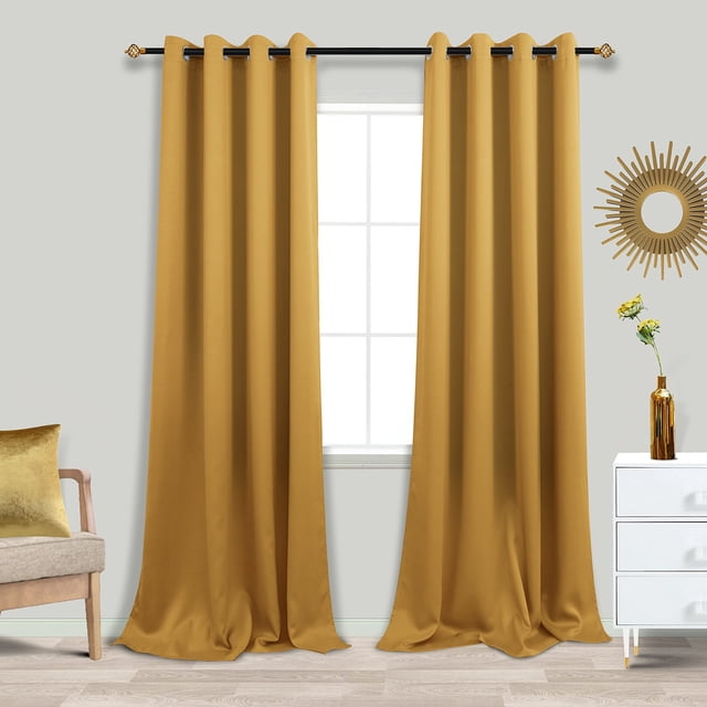 Cortinas KOUFALL Christmas Gold Luxury Blackout 275 cm, 2 unidades