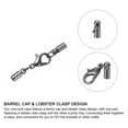 thumbnail image 3 of 20 Juegos 3mm Unique Bargains Cuero Cordón Extremo Tapas con Langosta Garra Cierres Barril Terminadores para Bricolaje Fabricación Cuero Pulseras Metálico Negro, 3 of 7