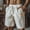 White, variant on ZZwxWA Linen Shorts for Men's Summer Fashion Solid Color Lace up Elastic Waist Loose Comfy Sweatpant Crop Sport Pants Summer Saving