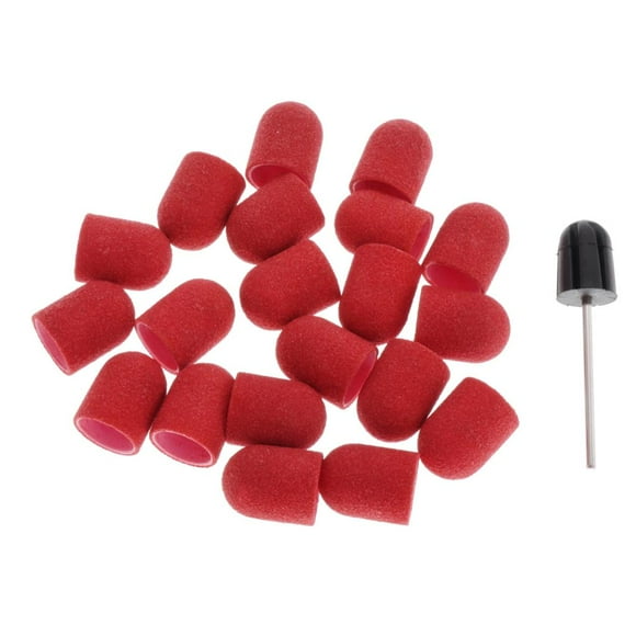 de 20 bandas de lijado Mandril Gel Tapas para de pulido de piel rojo Zulema Brocas de mandril para arte de uñas