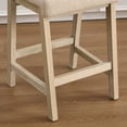 thumbnail image 3 of Zesthouse 26.2″ Counter Height Wooden Bar Stools Set of 2, Linen Upholstered Barstools with Curved Backs, Thick Cushion, Yellow Greenish Finish Wood Legs, Modern Bar Chairs for Kitchen Island, Beige, 3 of 12