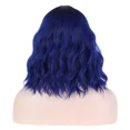 thumbnail image 4 of RightOn 14 Inches Black Ombre Dark Blue Wig With Bangs Short Curly Wig for Women Daily Use, 4 of 4
