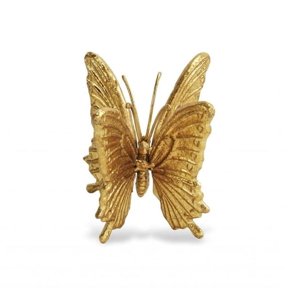 Gold Cast Iron Double Butterfly Sculpture, Gold