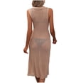 thumbnail image 4 of Gaecuw Swimsuit Cover up Dress for Women V Neck Sundresses Sleeveless Ankle Length Long Dresses Shift Vacation Dresses Casual Solid Cute Dresses Going Out Dresses Day Dresses Beach Dresses, 4 of 9