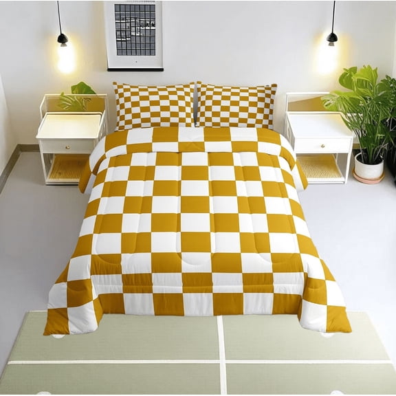 Erosebridal Plaid Buffalo Comforter Sets Twin Size, Checkered Comforters & Duvets, Rectangle Room Decor, Reversible 2 Pieces