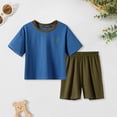 thumbnail image 2 of Toddler boys and girls easter summer short sets outfits cotton crewneck short sleeve playwear 2pc sets,cute,soft,lightweight,casual,outdoor Blue 9-10 Years, 2 of 7