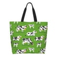 thumbnail image 1 of Balery Cows With Calfs Green Bolsa Tote Estilo Estético con Cremalleras, Bolsa de Hombro, Bolsa de Compras Grande y Plegable, 1 of 7