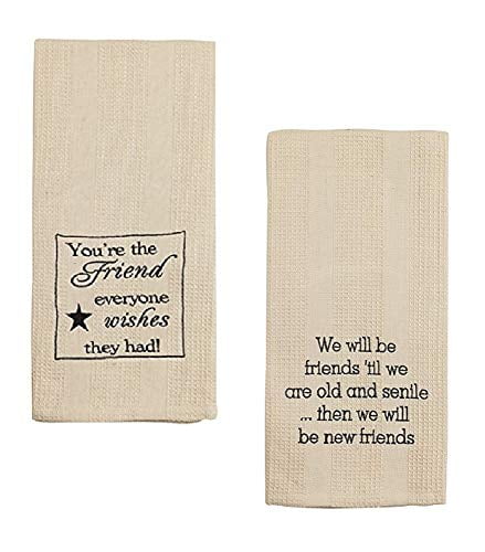 Funny Kitchen Towel Meal Without Wine is Breakfast Embroidered Dishtowel 