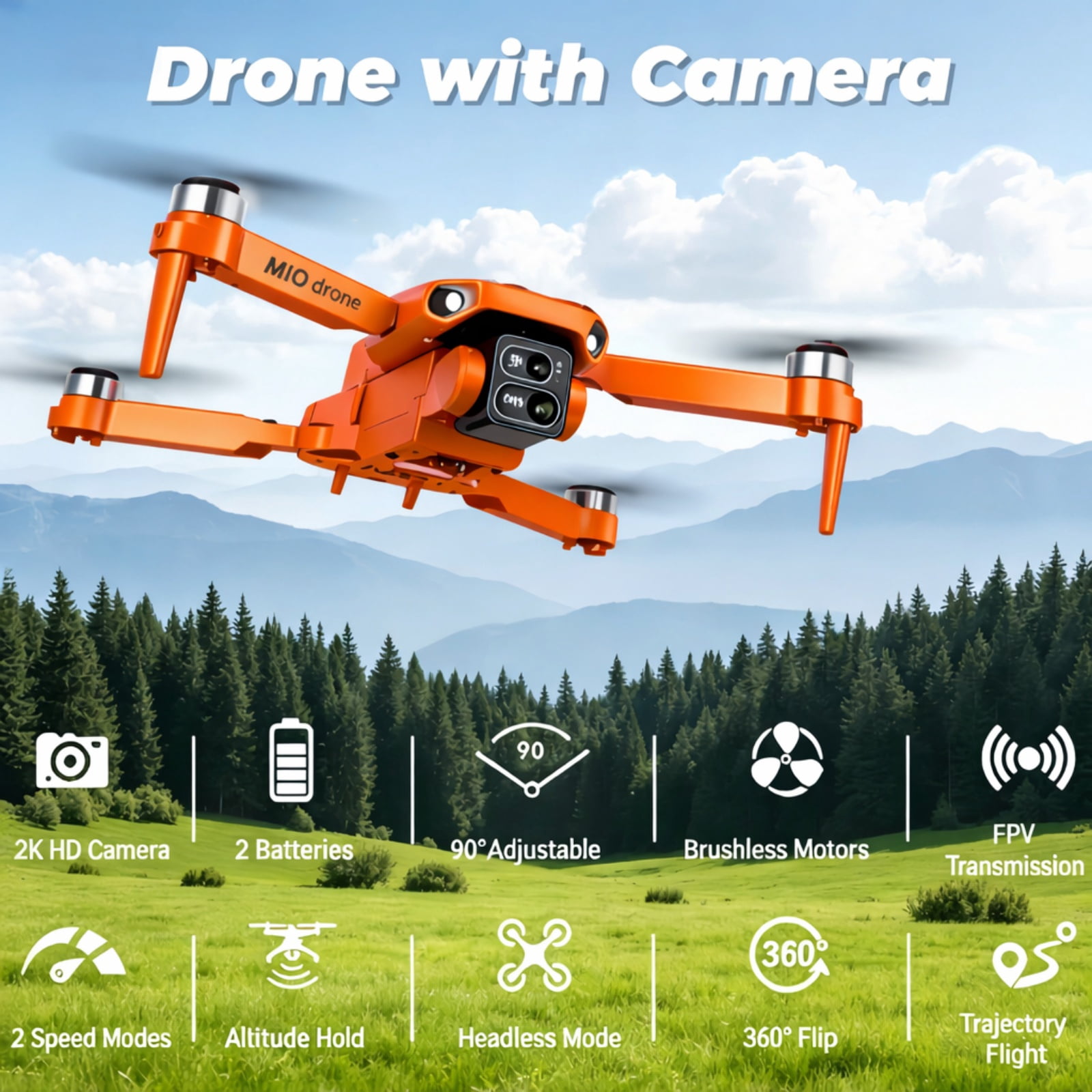 4K Foldable RC Drone with HD Camera, WiFi FPV, Altitude Hold, One Key Start, 360° Flip, Remote Control Drone Toy for Kids Boys Girls Age 10+