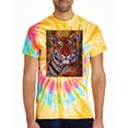 thumbnail image 2 of Wild Bobby, Colorful Painted Tiger, Animal Lover, Tie-Dye Tees, Aurora, Medium, 2 of 3