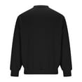 thumbnail image 4 of Thermal Shirt for Men Solid Crewneck Long Sleeve Loose Pullover Top Black L, 4 of 6