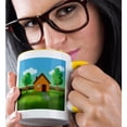 thumbnail image 2 of 3drose, Home Sweet Home – Cute Illustration with Funny Home, 11oz Two-tone Yellow Mug, 2 of 6