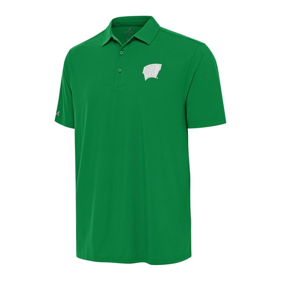 Men's Antigua Kelly Green Wisconsin Badgers St. Patrick's Day Era Polo