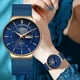 thumbnail image 2 of Reloj de Lujo para mujer LIGE con calendario azul ultradelgado, 2 of 7