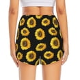 thumbnail image 2 of Lsque Sunflower (2) Printed Women's Running Shorts with Liner Pockets,Elastic Quick Dry Workout Athletic Gym Yoga Shorts,Womens High Waist Shorts-Large, 2 of 9