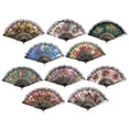 thumbnail image 1 of Abanicos de mano plegables HUNANBANG, 12 piezas, diseño floral español, 1 of 7